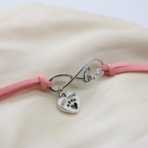 Rosa Best friends läder tass halsband