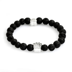 Tass svart Lava sten armband