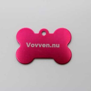 rosa hund id bricka