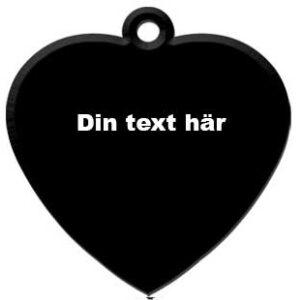 svart id bricka hjärta
